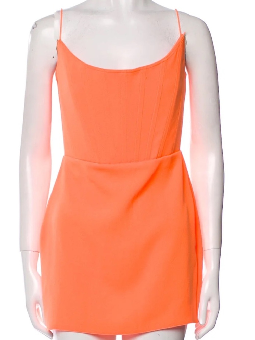 Alex Perry Neon Orange Scoop Neck Mini Dress